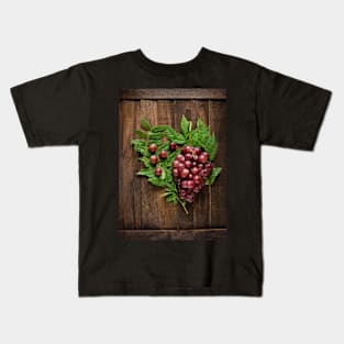 red grapes on old wood Kids T-Shirt